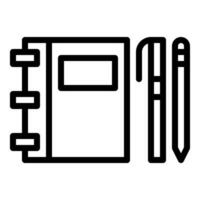 penna bok ikon eller logotyp illustration översikt svart stil vektor