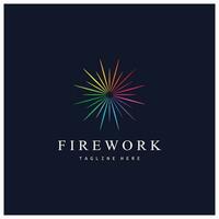 Feuerwerk-Logo-Design-Vektor-Vorlage vektor