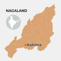 Nagaland Locator Karte zeigen Kreis und es ist Hauptstadt vektor