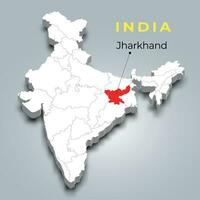 jharkhand Karta plats i indisk 3d isometrisk Karta. jharkhand Karta vektor illustration