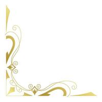årgång hörn rader i de form av guld rullad blommor är tillverkad in i en barock stil ram. vektor