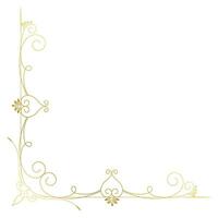 Jahrgang Ecke Linien im das gestalten von Gold gerollt Blumen sind gemacht in ein Barock Stil rahmen. vektor