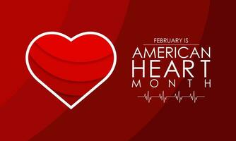 Vektor Illustration von Februar ist amerikanisch Herz Monat.für Banner, Flyer, Poster Design Vorlage.