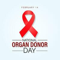 National Organ Spender Tag beobachtete jeder Jahr auf Februar 14 .. . Spender Tag Ziele zu erziehen Bewusstsein von das live. Vektor Illustration