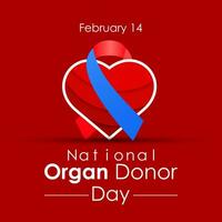 nationell organ givare dag observerats varje år på februari 14:e . givare dag syftar till till höja medvetenhet av de leva. vektor illustration