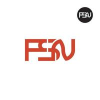Brief fsn Monogramm Logo Design vektor
