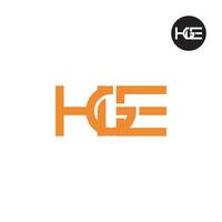 Brief hge Monogramm Logo Design vektor