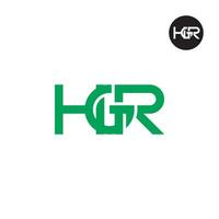 brev hgr monogram logotyp design vektor