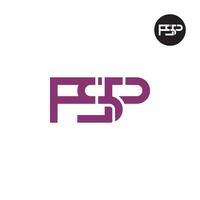 Brief fsp Monogramm Logo Design vektor