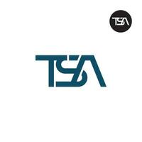 Brief tsa Monogramm Logo Design vektor