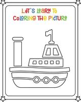Vektor Färbung Bild von ein Schiff