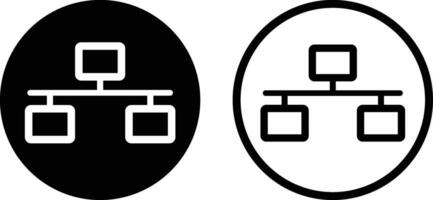 Computer Netzwerk Symbol einstellen im zwei Stile isoliert auf Weiß Hintergrund . Vektor Illustration