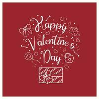 Valentinstag Tag Gruß Karte mit Herzen, Umschläge, Luftballons und Schlösser vektor