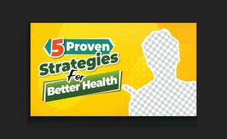 gesund Lebensstil und Gesundheit Tipps online Auge fangen Miniaturansicht attraktiv Video Vorlage medizinisch Gesundheitswesen editierbar Banner Vektor Design