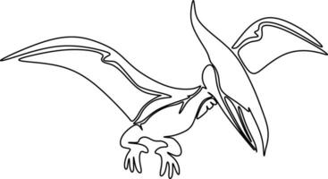 abstrakt Karikatur Illustration. skizzieren von ein fliegend Dinosaurier vektor
