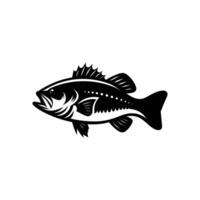 Silhouette von ein Bass Fisch Logo Symbol Vektor Illustration