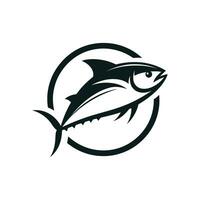 Vektor Symbol Illustration silhouettiert Ozean Thunfisch Fisch Logo