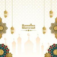 elegant Ramadan kareem Hintergrund, zum Poster, Rahmen Konzept, Flyer, Poster. vektor