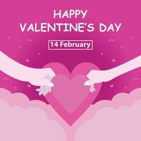 illustration vektor grafisk av en par av händer innehav en hjärta symbol tillsammans, perfekt för internationell dag, valentines dag, fira, hälsning kort, etc.