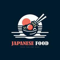 japansk mat restaurang logotyp mall design för varumärke eller företag och Övrig vektor