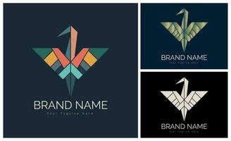 fliegend Vogel Mosaik Stil Logo Vorlage Design zum Marke oder Unternehmen und andere vektor
