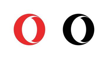 opera mini logotyp ikon uppsättning - mobil browser varumärke symboler vektor