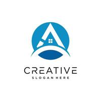 Brief ein Logo Design mit kreativ Konzept Prämie Vektor
