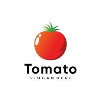 Tomate Logo Design mit kreativ Konzept Prämie Vektor