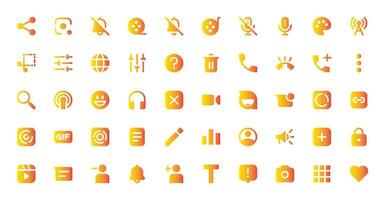 social media ui ikon uppsättning vektor