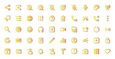 social media ui ikon uppsättning vektor