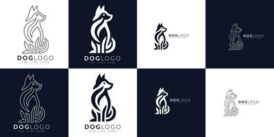 ein Sammlung von einzigartig Hund Logos vektor