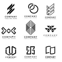 en uppsättning av logotyper för företag och företag vektor