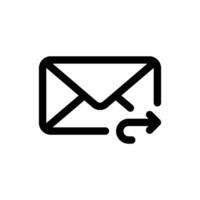 framåt- e-post ikon i trendig översikt stil isolerat på vit bakgrund. framåt- e-post silhuett symbol för din hemsida design, logotyp, app, ui. vektor illustration, eps10.