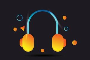 3d ikon illustration av hörlurar musik med en teknologi begrepp stil lämplig för design element och teknologi symboler vektor