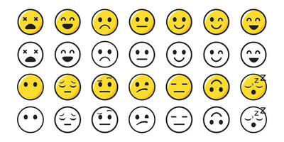 einstellen von Emojis Emoji mit anders Emotionen Netz Emojis einstellen vektor