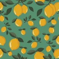 citron- frukt, ett illustration av sömlös mönster vektor