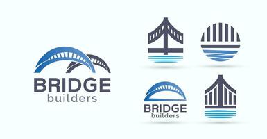 Brücke Baumeister Logo Design bündeln vektor