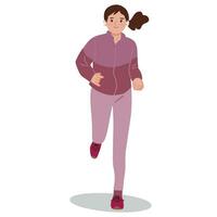 friska liv sportig löpning kvinna vektor illustration