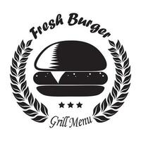 vektor burger logotyper på vit bakgrund
