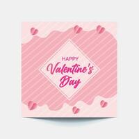 glücklich Valentinstag Tag. Baground Platz Kunst mit Linie gestalten Vorlagen. geeignet zum Sozial Medien Beiträge, Banner Design und Netz Anzeigen, Einladung. Illustration Vektor