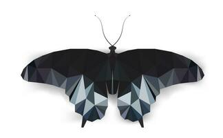 schwarz und Weiß Farbe polygonal Schmetterling Design vektor