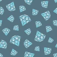 Seamless mönster av geometriska blå diamanter på grå bakgrund. Trendiga hipster kristaller design.