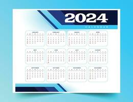 2024 Neu Jahr Kalender Vorlage perfekt zum Büro Schreibtisch vektor