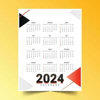 minimal stil 2024 årlig kalender mall för händelse planerare vektor