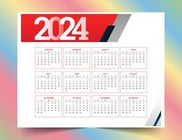 modern stil 2024 ny år kalender mall för organiserad planera vektor