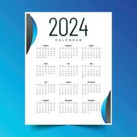 Auge fangen 2024 Neu Jahr Englisch Kalender Layout organisiert Veranstaltungen vektor