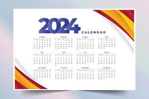 2024 årlig schema kalender mall en tryckbar design vektor