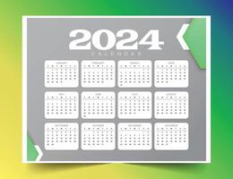 2024 årlig engelsk kalender mall för arrangör planerare vektor