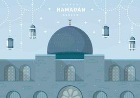 aqsa al haram Syarif Moschee wie ein Hintergrund zum Herzliche Glückwünsche auf Begrüßung das heilig Monat von Ramadan vektor
