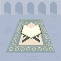 schön Koran kareem Illustration auf Gebet Teppich vektor